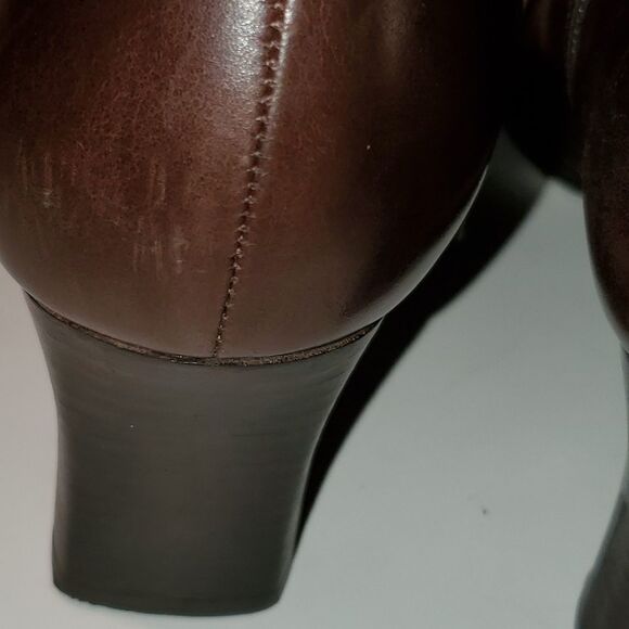 Antonio Melani Knee Boot Heels Women’s Size 9.5 Brown  Leather - Picture 9 of 10